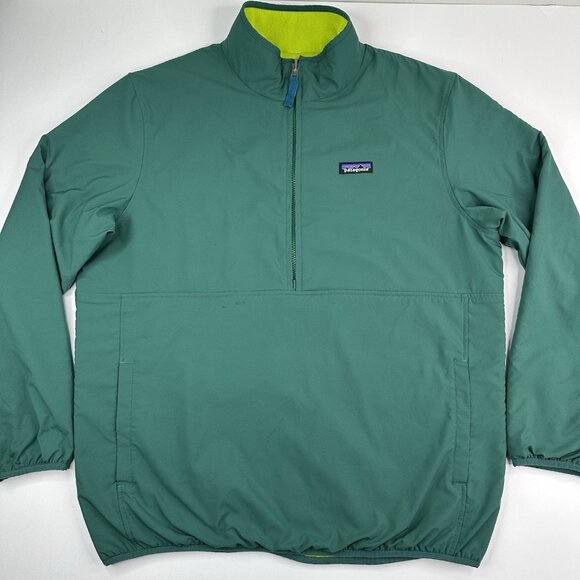 Patagonia Men's Arbor‎ Green Reversible Snap-T Glissade Pullover L/C49.25 - Picture 1 of 16